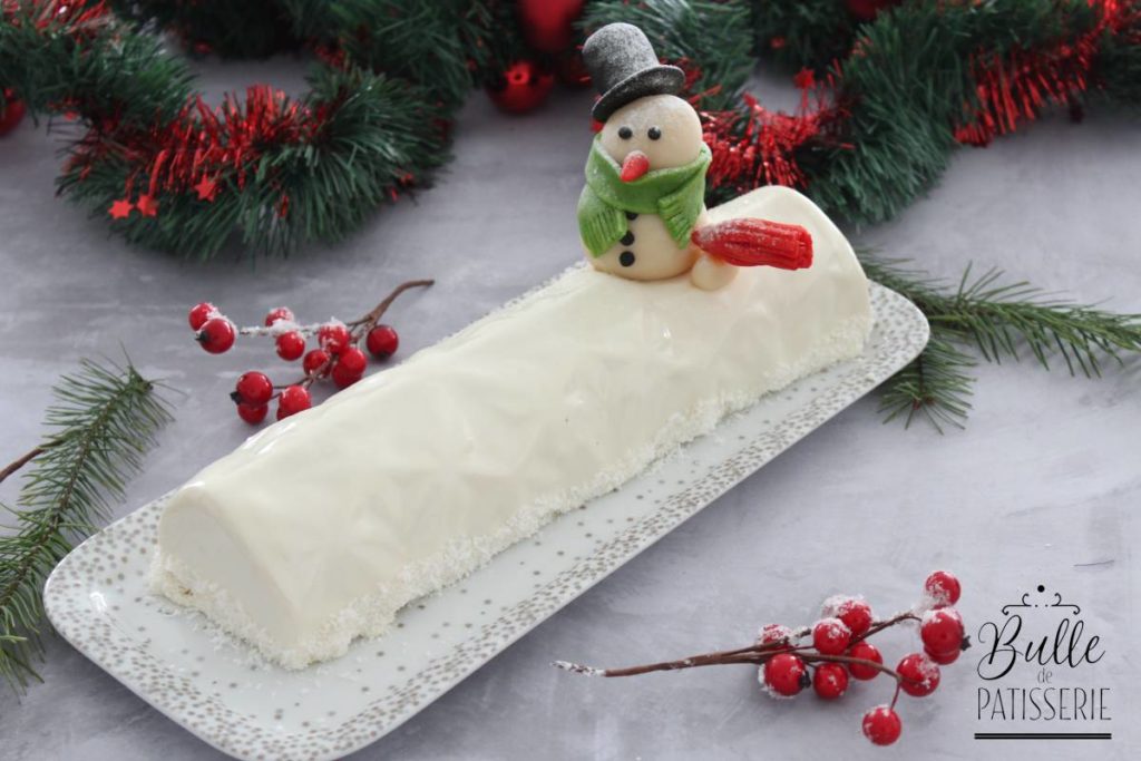 Recette Bûche de Noël Framboise-Chocolat Blanc