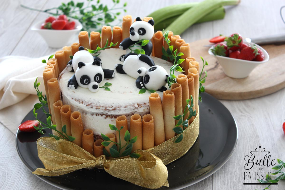 Recette Gâteau d'Anniversaire Enfant Panda - Fraise-Rhubarbe