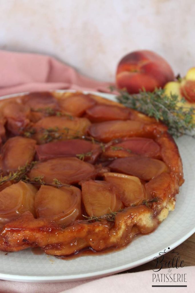 Recette de tarte tatin Pêche-Thym