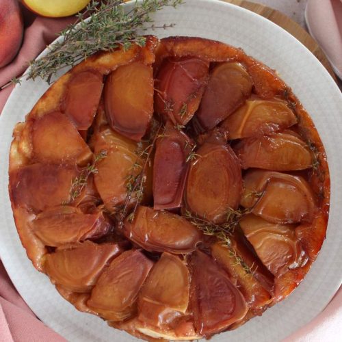 Tarte tatin Pêche-Thym